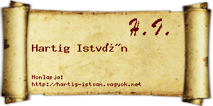 Hartig István névjegykártya